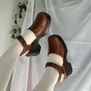 vintage brown platform natural sport sandals